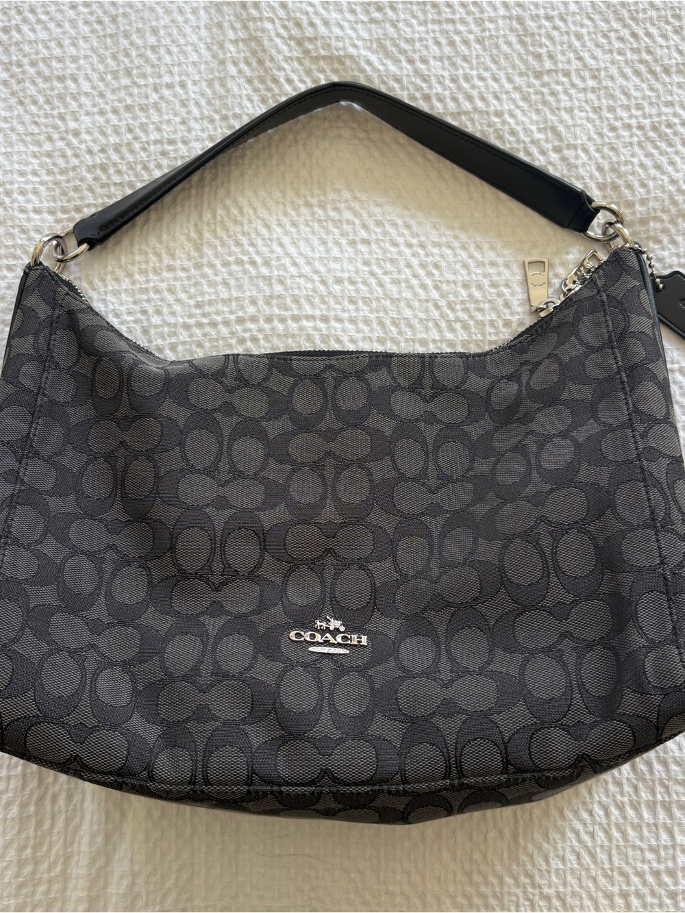 Coach Charcoal/Black Signature Canvas Shoulder Bag
